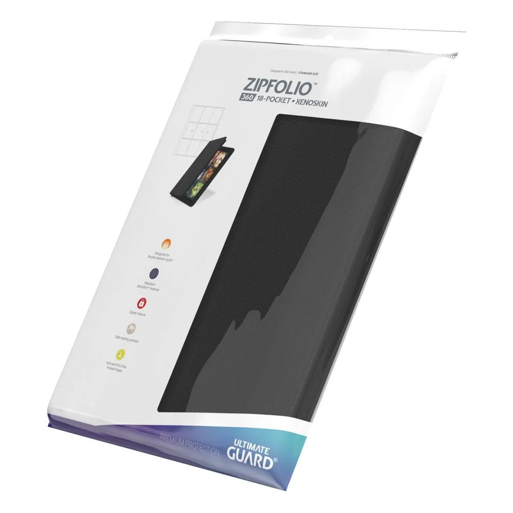 Ultimate Guard Zipfolio (360 double-sleeved cards) 18-Pocket 70 x 94 mm Xenoskin - Black